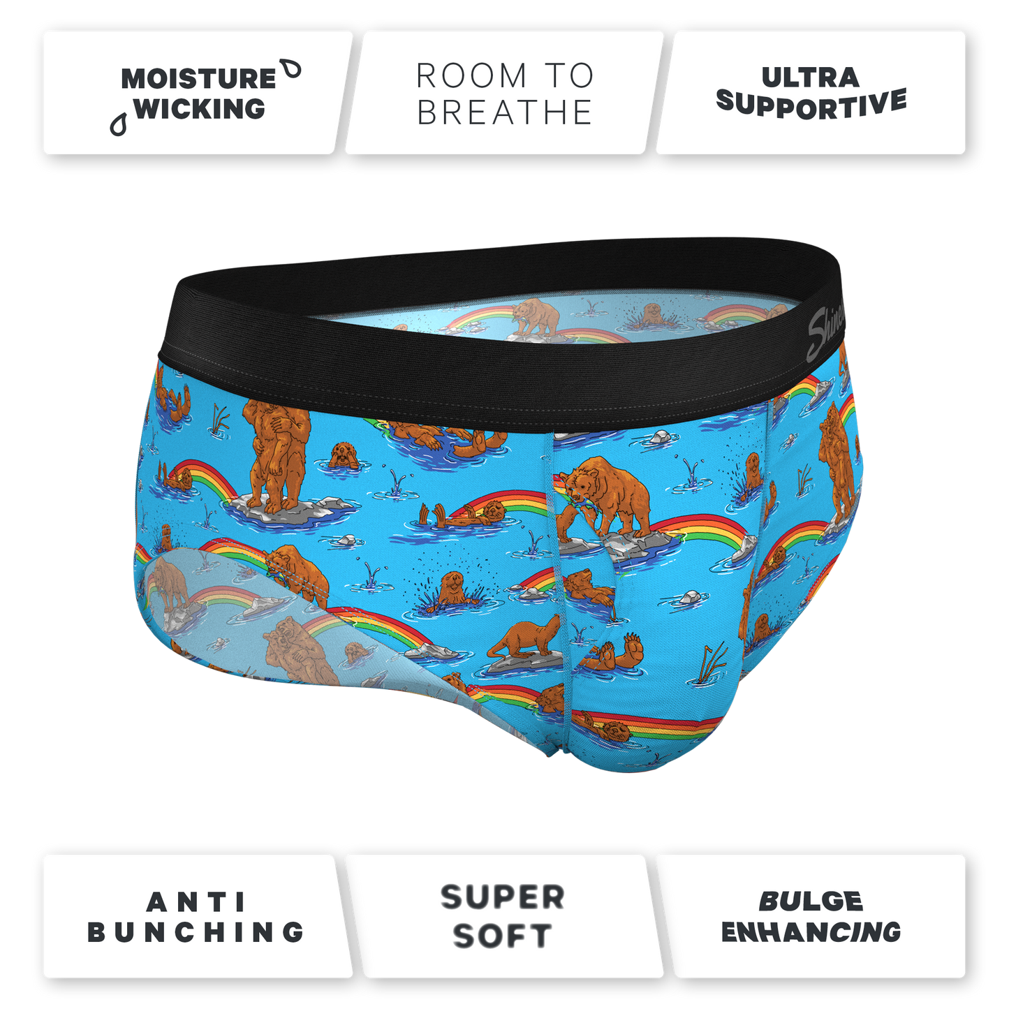 The Bear | Bear and Otter Rainbow Ball Hammock® Pouch Underwear Briefs