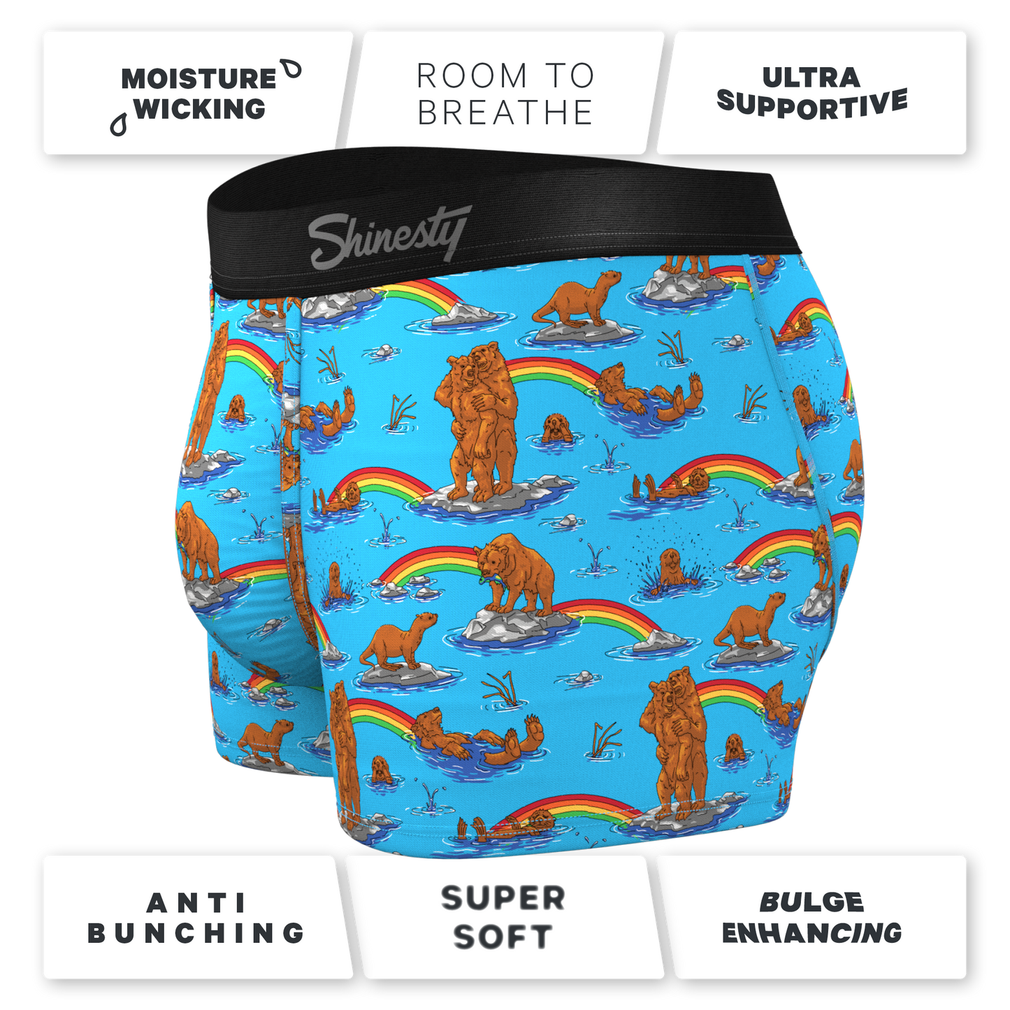 The Bear | Bear and Otter Rainbow Ball Hammock® Pouch Trunks Underwear