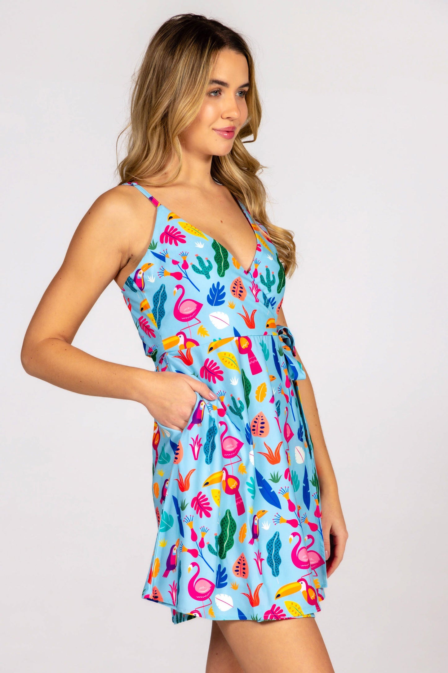 The Birds Of Paradise | Tropical Bird Strappy Dress