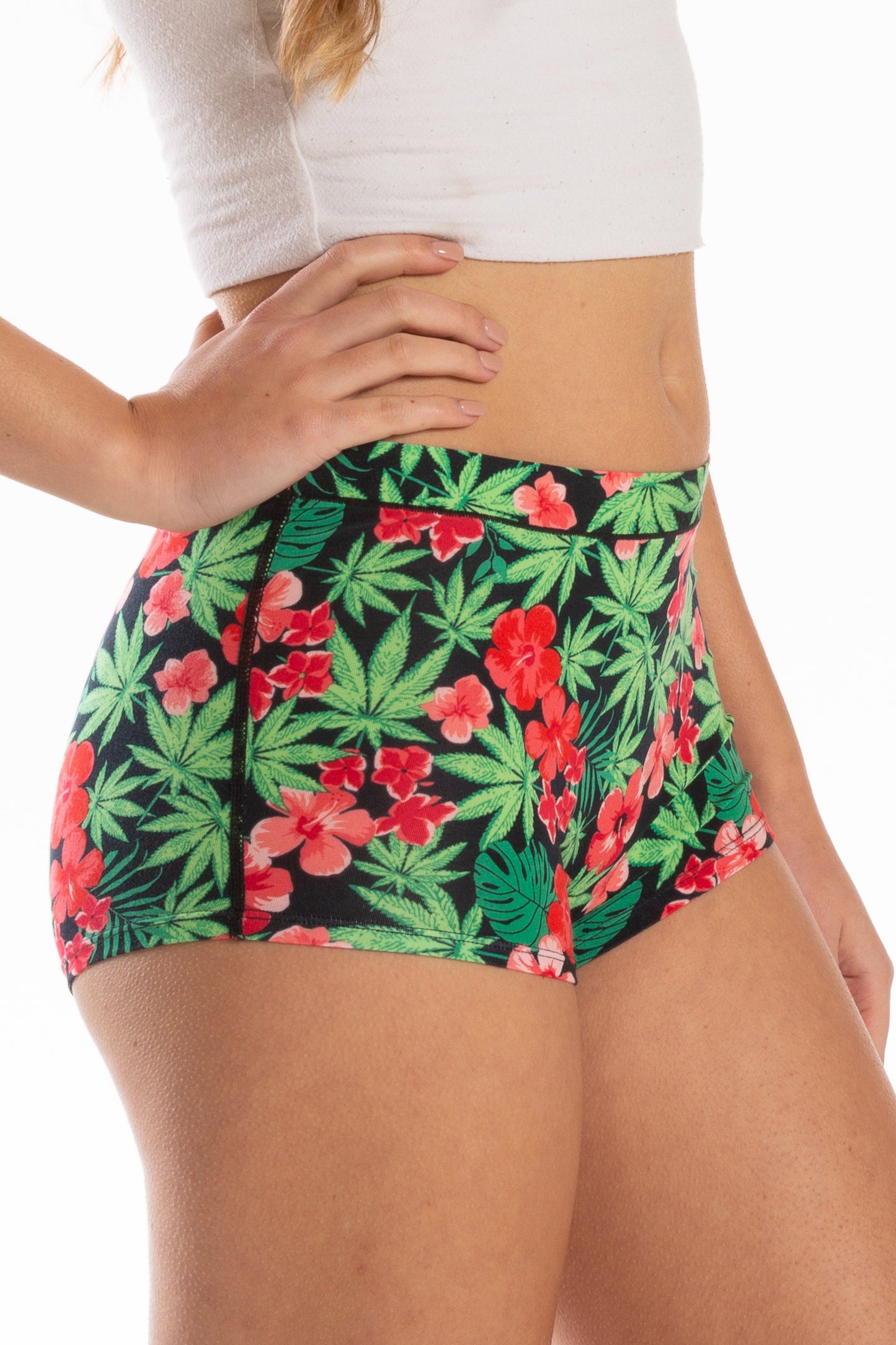 The Bongstera | Tropical Weed Modal Boyshort Underwear