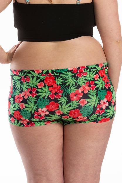 The Bongstera | Tropical Weed Modal Boyshort Underwear