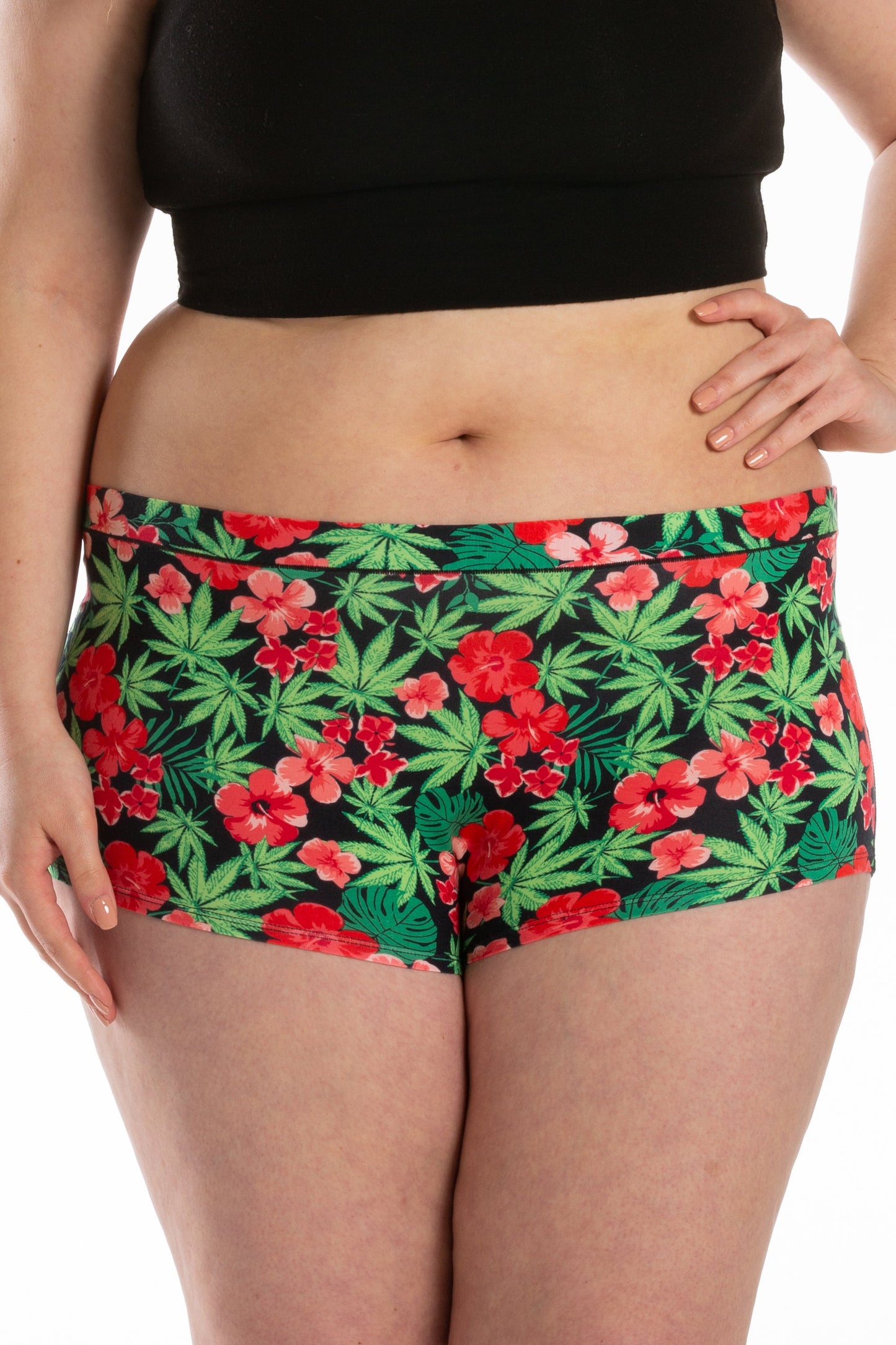 The Bongstera | Tropical Weed Modal Boyshort Underwear