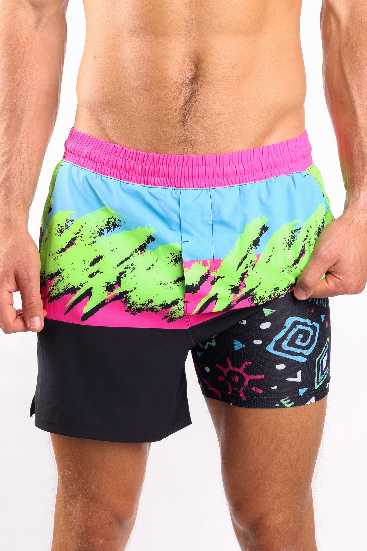 The Cherry Slushy | Neon Retro Ball Hammock® 5 Inch Athletic Shorts