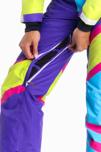 The Chute Your Shot | Neon Purple Retro Women's One Piece Ski Suit