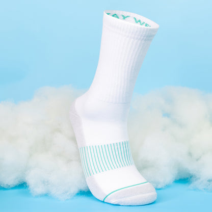 The Cloud 9 | White Stay Weird Heel Hammock™ Crew Socks