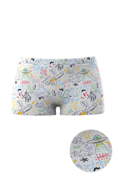 The Daily Detention | Doodle Modal Boyshort Underwear