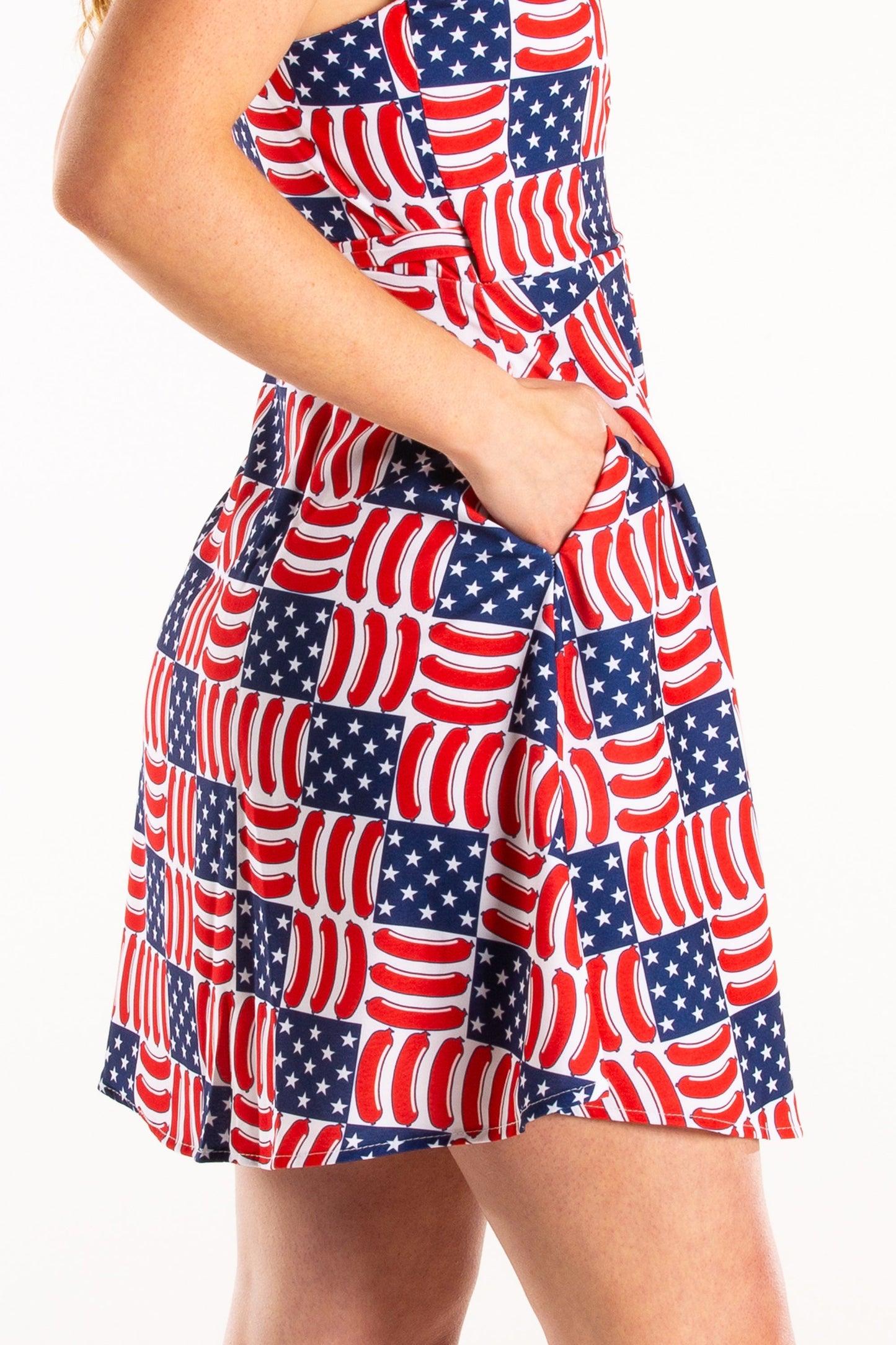 The Democracy Dog | USA Hotdog Strappy Dress