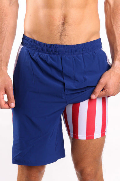 The Double Duty | American Flag Ball Hammock® 9 Inch Athletic Shorts