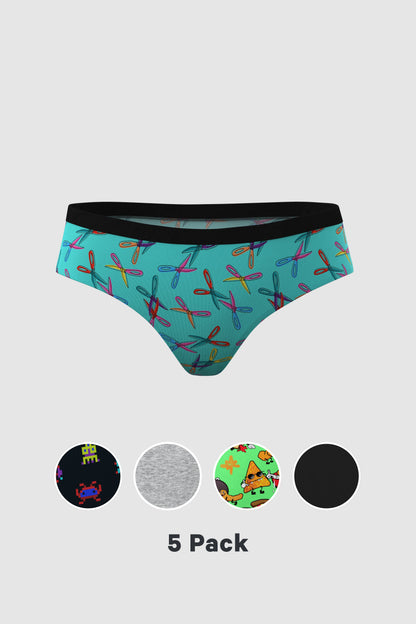 The Extracurricular | Back To School Cheeky Underwear 5 Pack