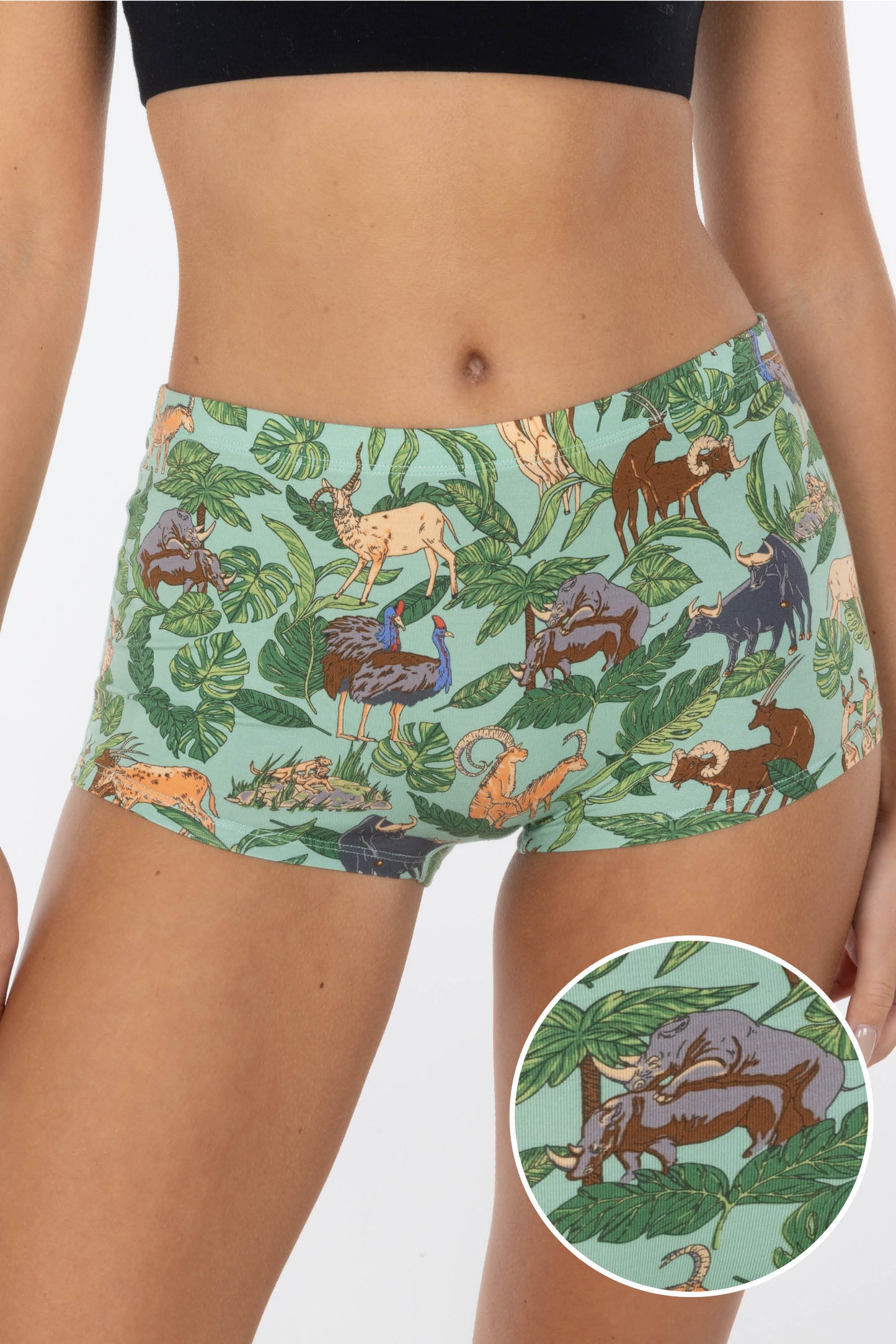 The Hornography | Tropical Animals Modal Boyshort Underwear