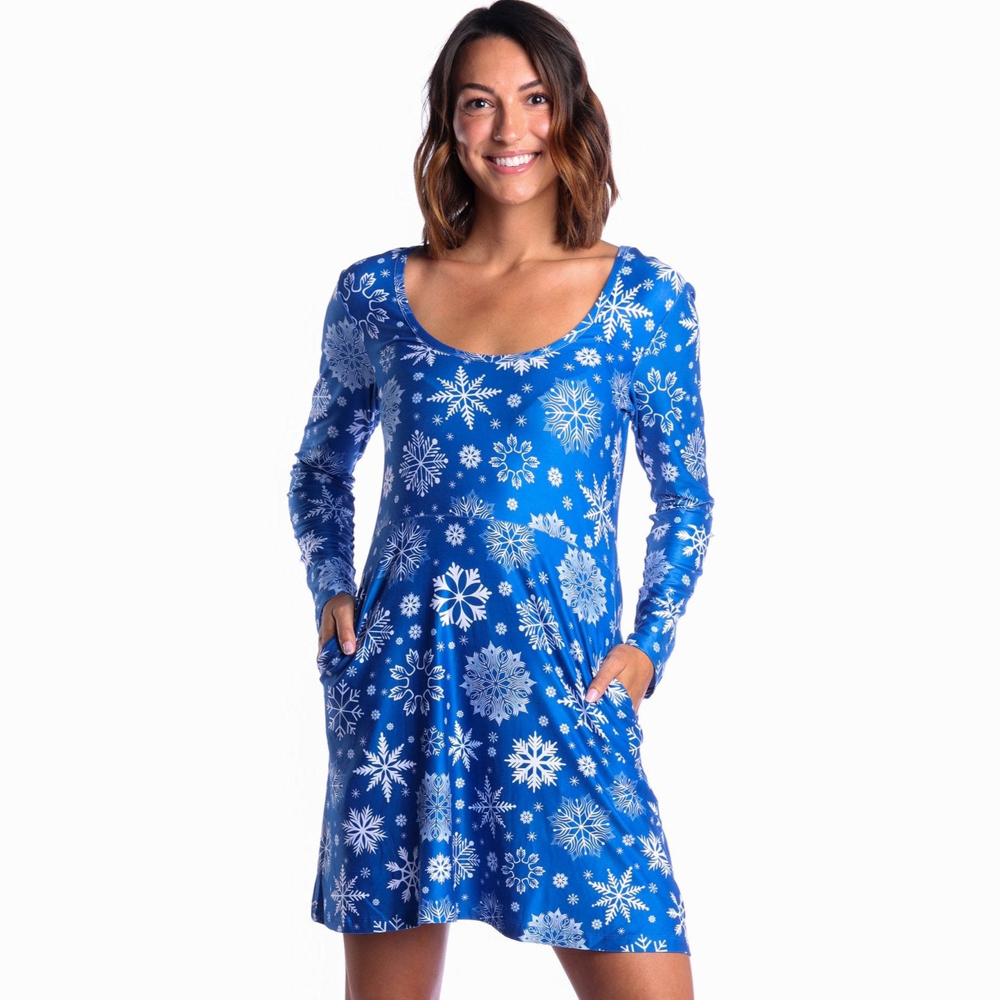 The Ice Never Melts | Blue Snowflake Christmas Skater Dress