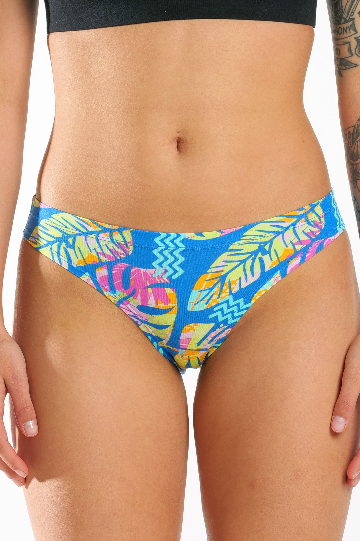 The Oahu Rendezvous | Tropical Leaves Modal Bikini Underwear