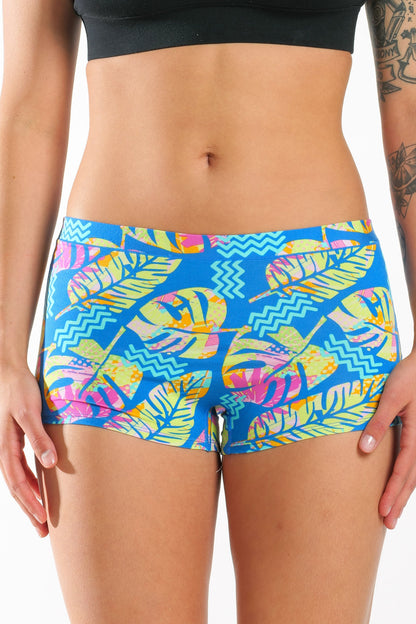 The Oahu Rendezvous | Tropical Leaves Modal Boyshort Underwear