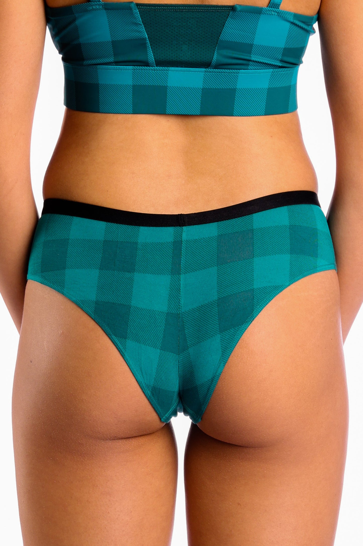 The Plaid And Simple | Green Buffalo Check Cheeky Underwear