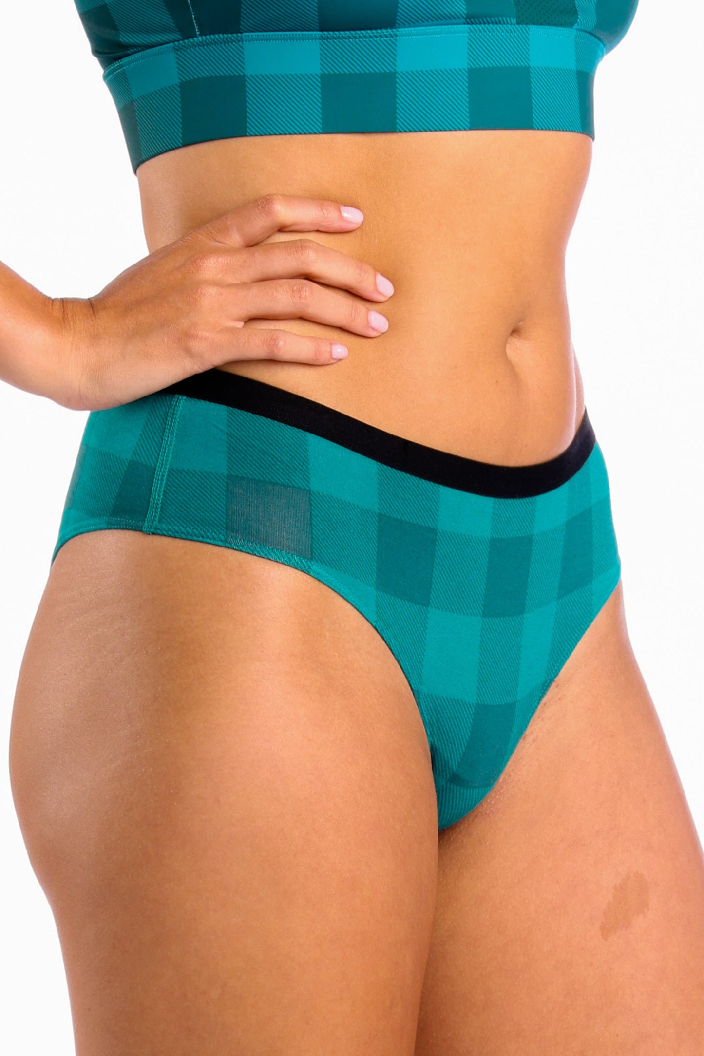 The Plaid And Simple | Green Buffalo Check Cheeky Underwear