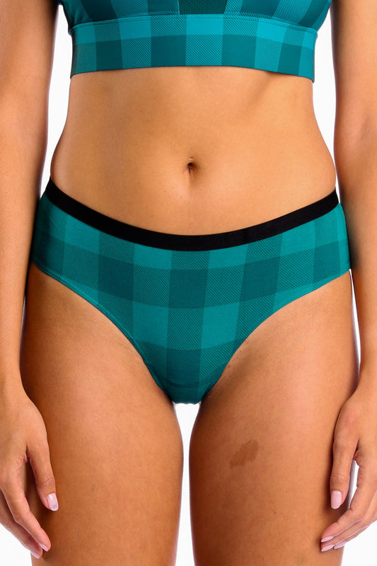 The Plaid And Simple | Green Buffalo Check Cheeky Underwear