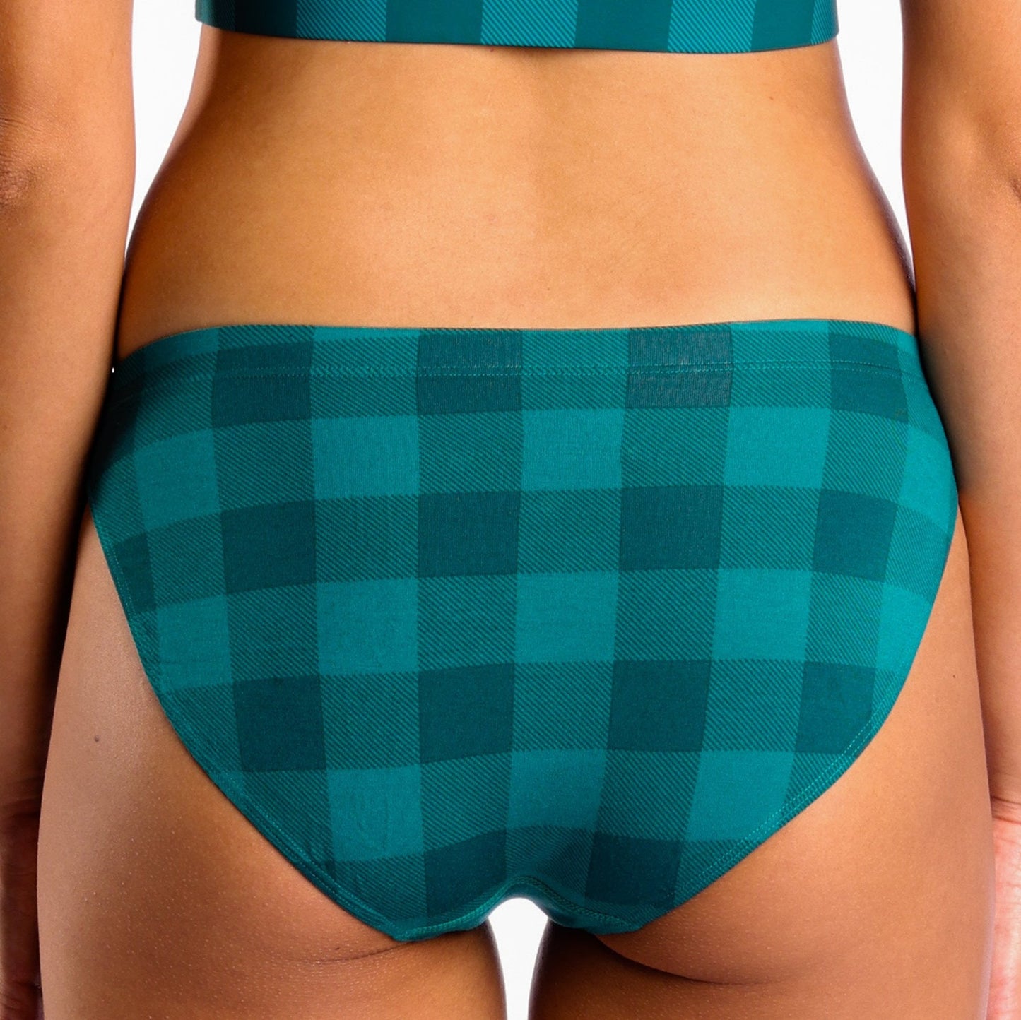 The Plaid And Simple | Green Buffalo Check Modal Bikini Underwear