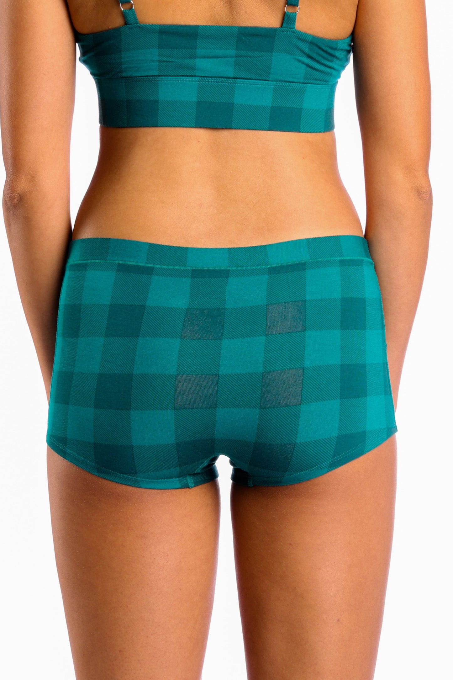 The Plaid And Simple | Green Buffalo Check Modal Boyshort Underwear