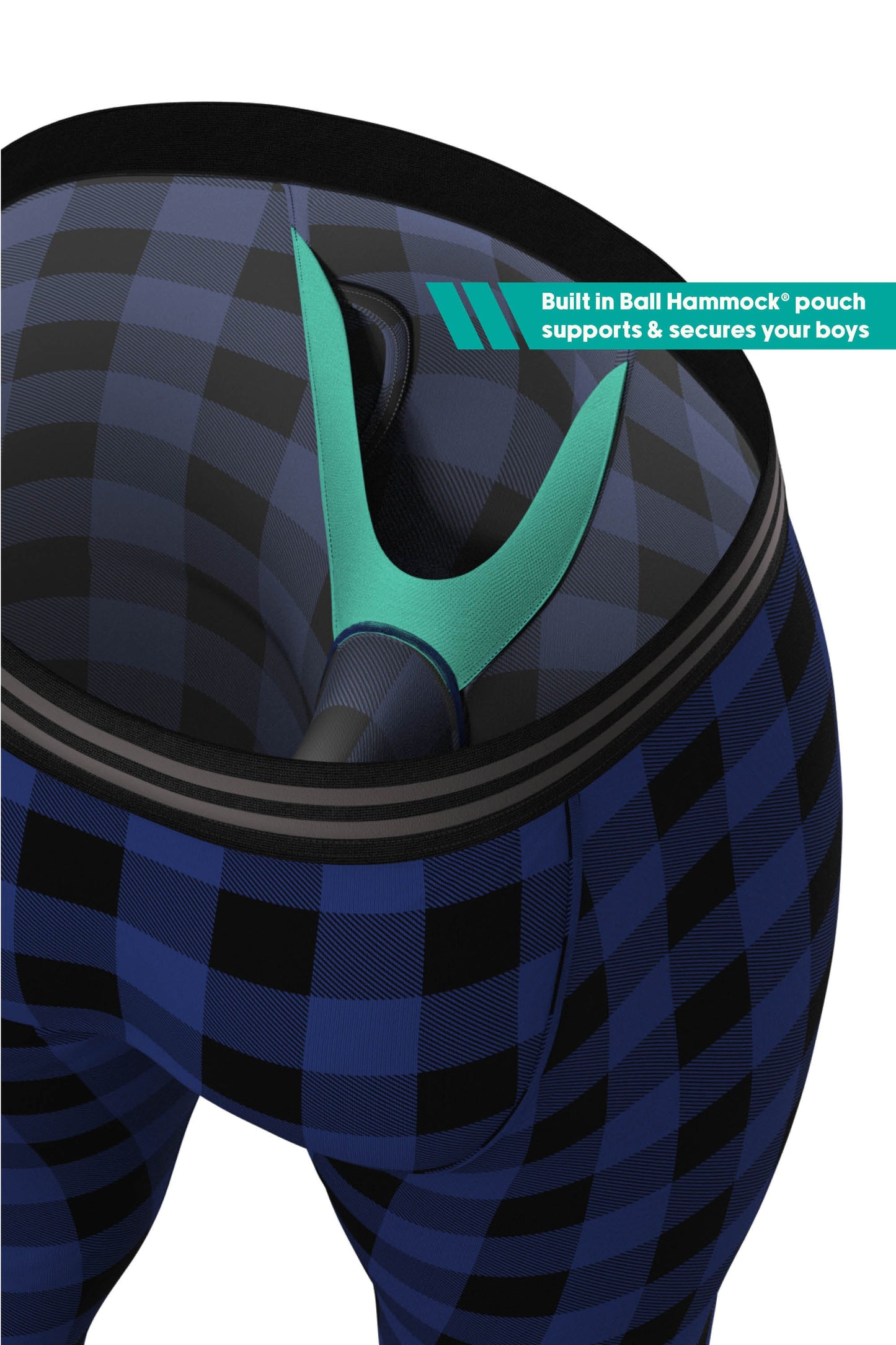 The Precious Plums | Blue Plaid Ball Hammock® Long Johns