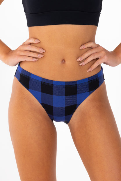 The Precious Plums | Blue Plaid Modal Bikini Underwear