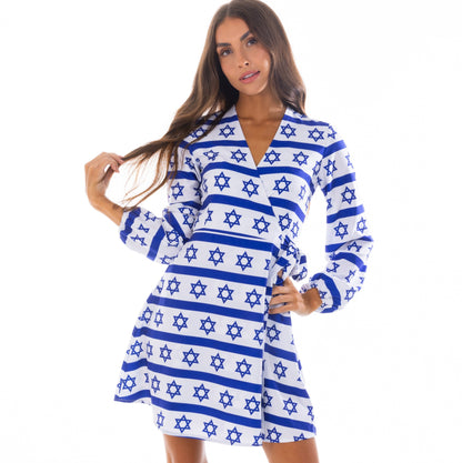 The Rock Star of David | Hanukkah Wrap Dress