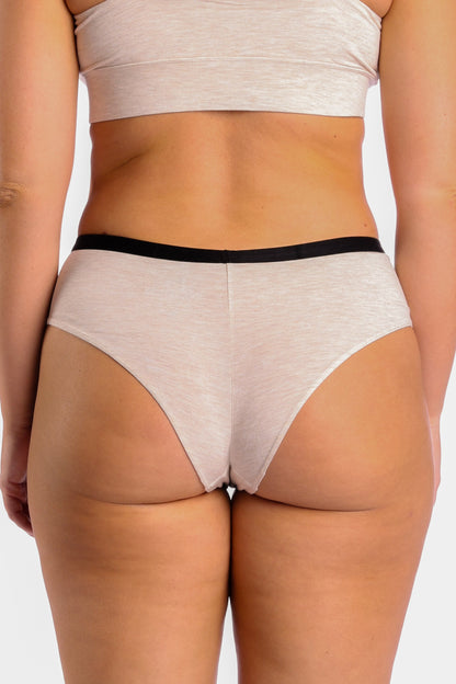 The Silver Fox | Oatmeal Heather Cheeky Underwear