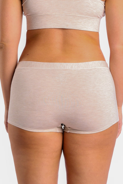 The Silver Fox | Heather Oatmeal Modal Boyshort Underwear