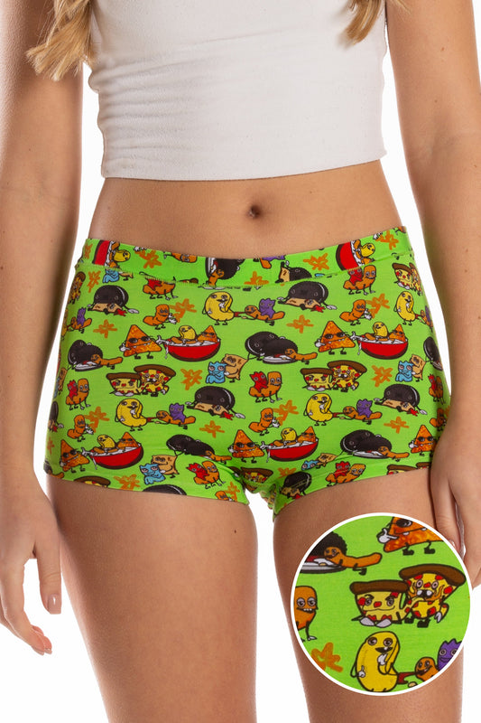 The Snackhanalia | Junk Food Modal Boyshort Underwear