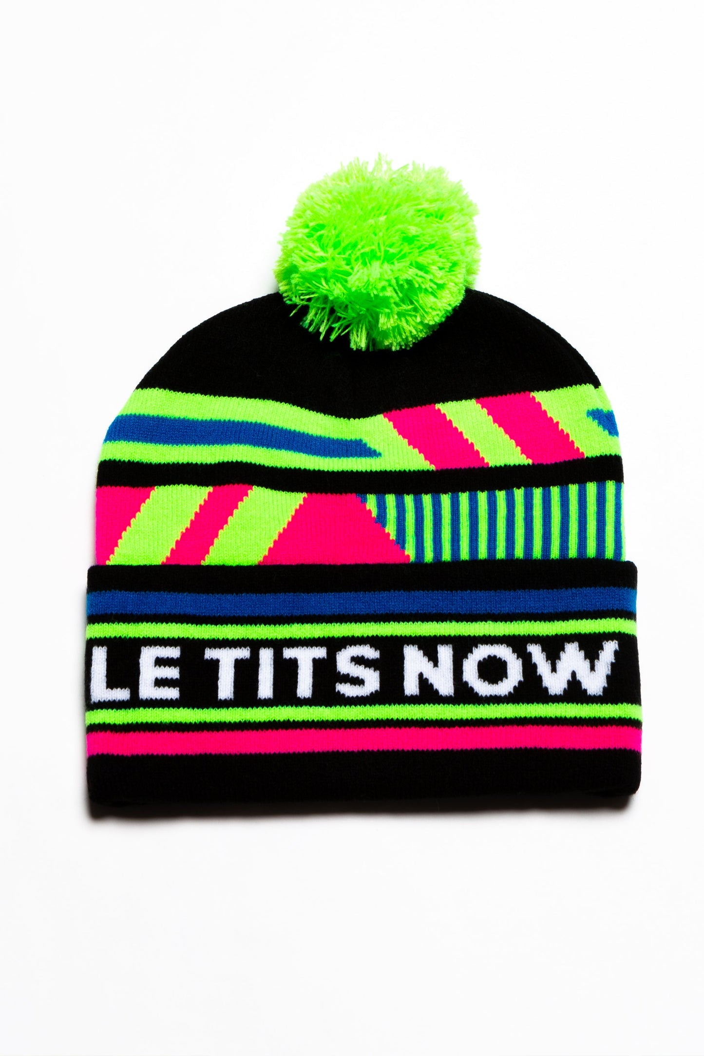 The Steep and Deep | Black and Neon Ski Beanie