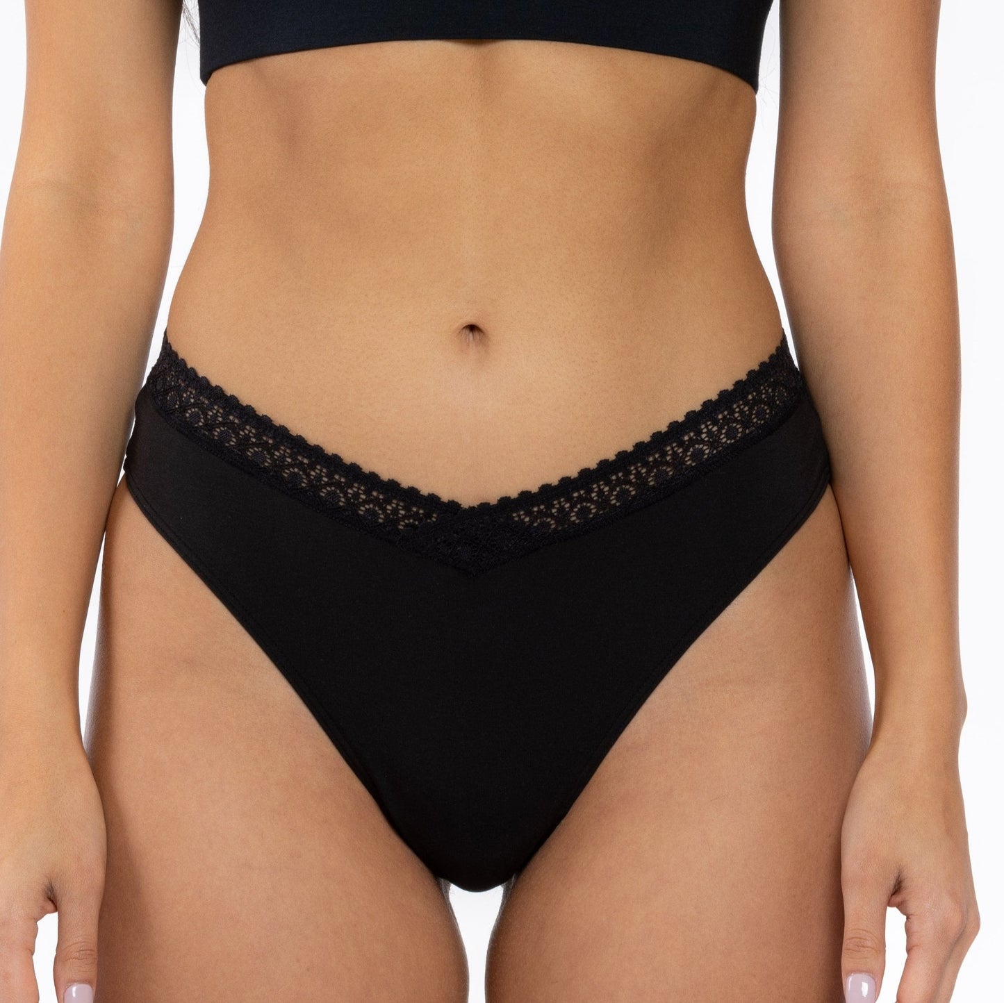 The Threat Level Midnight | Black Lace Trim Thong Underwear