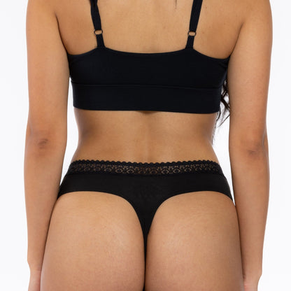 The Threat Level Midnight | Black Lace Trim Thong Underwear