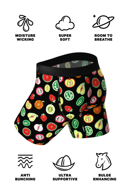 The Vagetarian | Fruit Medley Long Leg Ball Hammock® Pouch Underwear With Fly