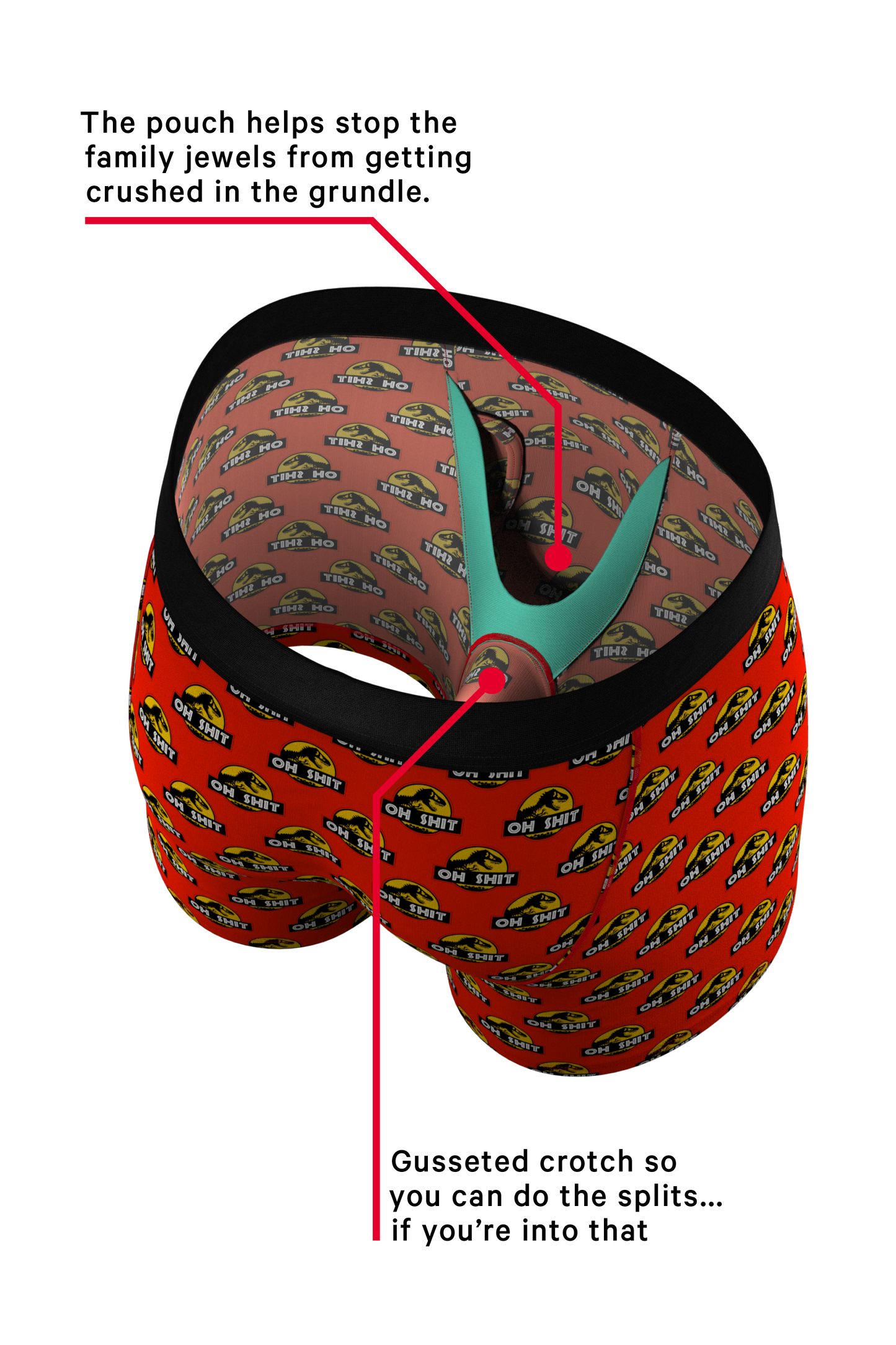 They're Back | Dinosaur Ball Hammock® Pouch Underwear With Fly