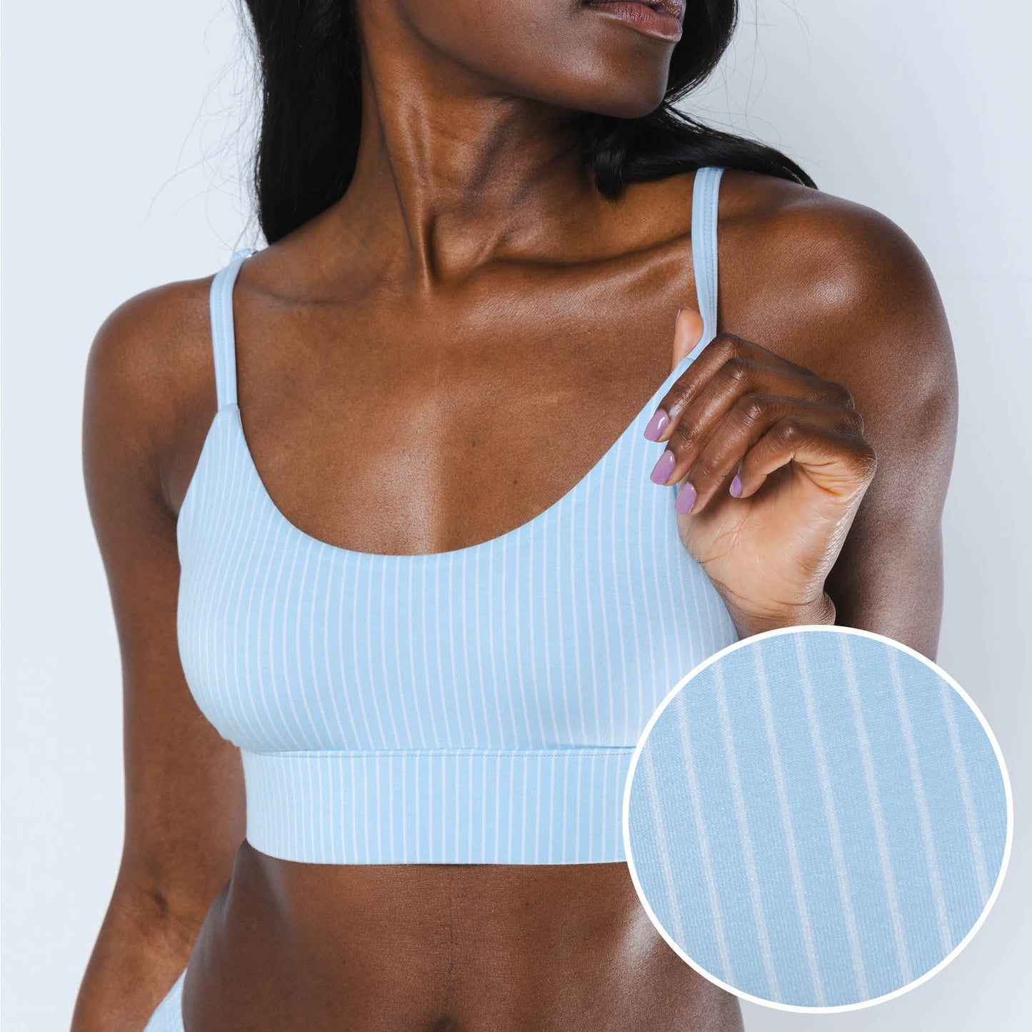 The Venus | Light Blue Stripe Bralette