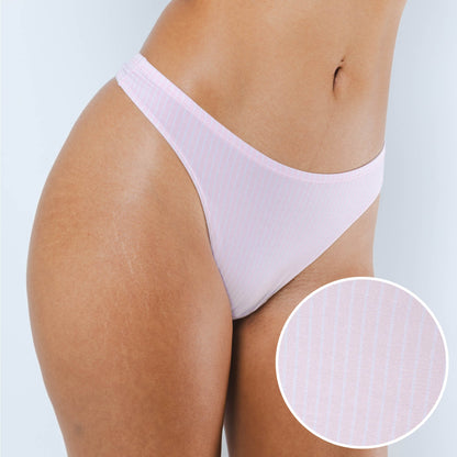 The Aphrodite | Light Pink Striped MicroModal Thong