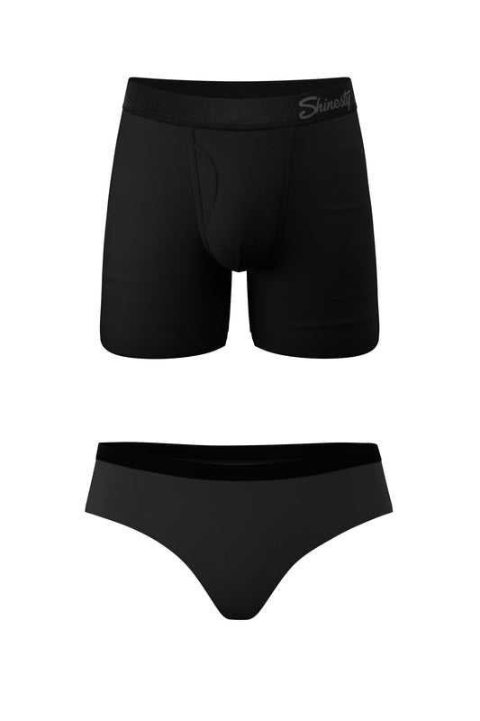 The Jack And Jane | Couples Black Ball Hammock® Boxer With Fly and Cheeky Pack