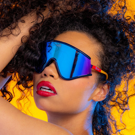 The Powerhouse |  Blue Polarized Retro Macho Sunglasses