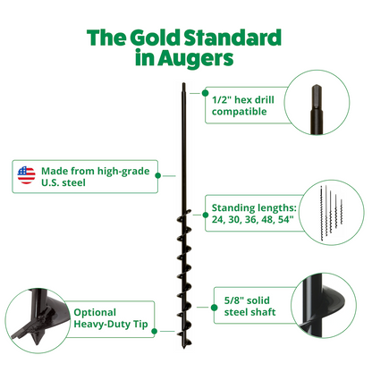 Tree Planting Auger Bit (2" x Standing Lengths)