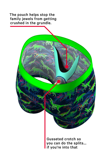 The Triceratop Bottoms | Tropical Dinosaur Printed Ball Hammock® Pouch Underwear