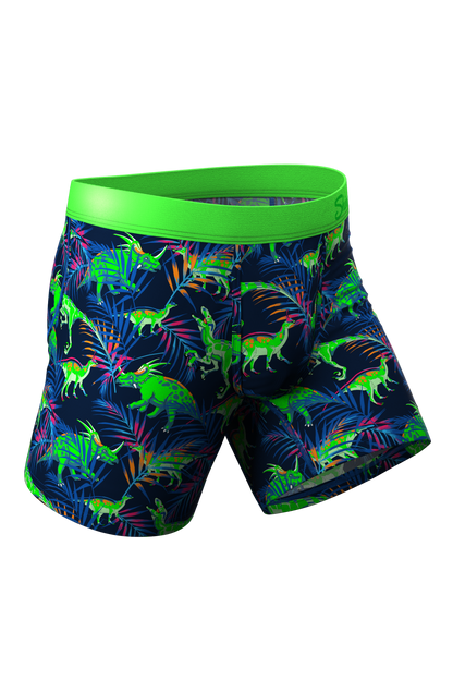 The Triceratop Bottoms | Tropical Dinosaur Printed Ball Hammock® Pouch Underwear