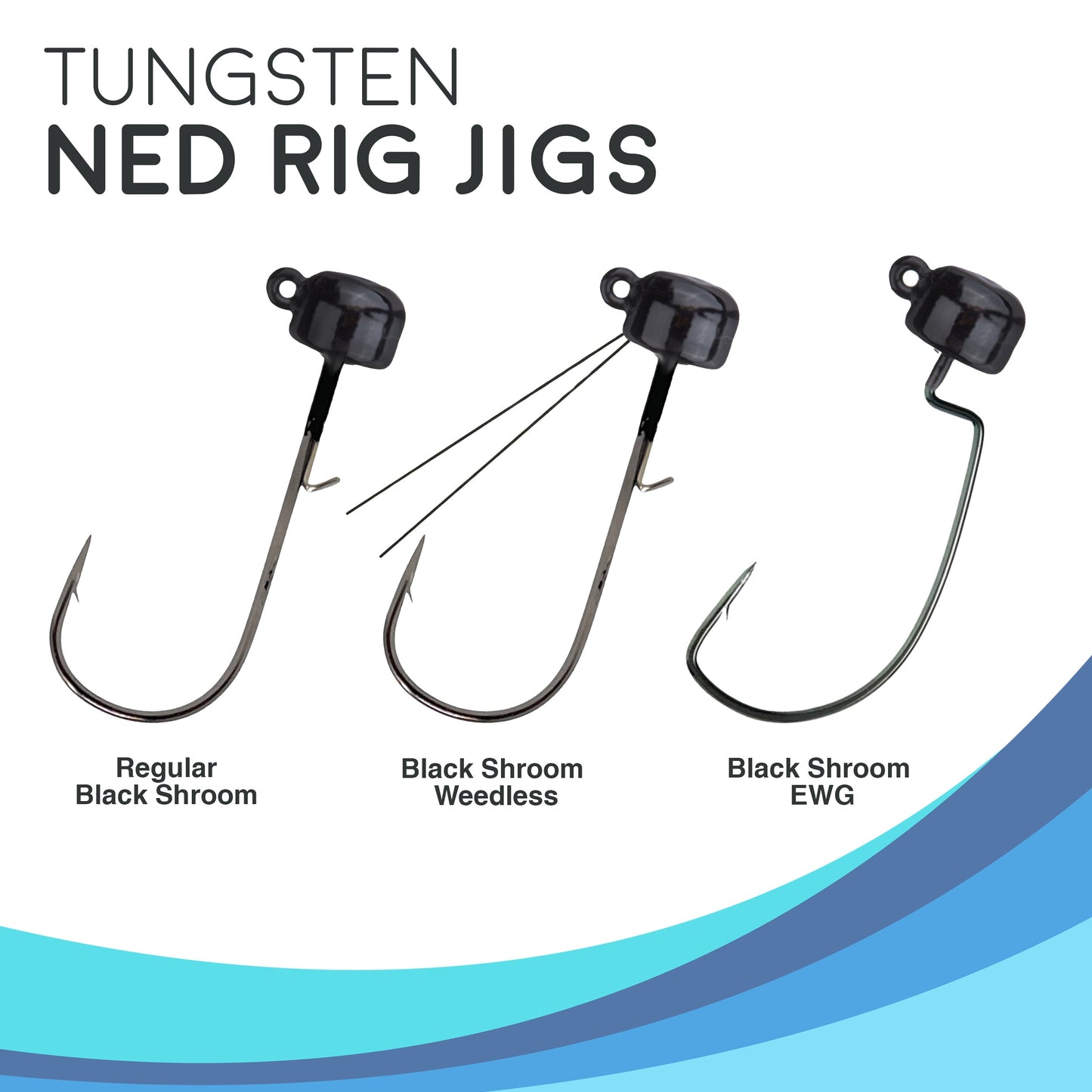 Reaction Tackle Tungsten Ned Rig-Shroom Jigs (5-Pack)