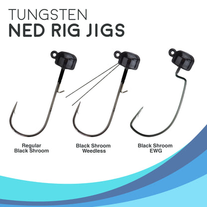 Reaction Tackle Tungsten Ned Rig-Shroom Jigs (5-Pack)