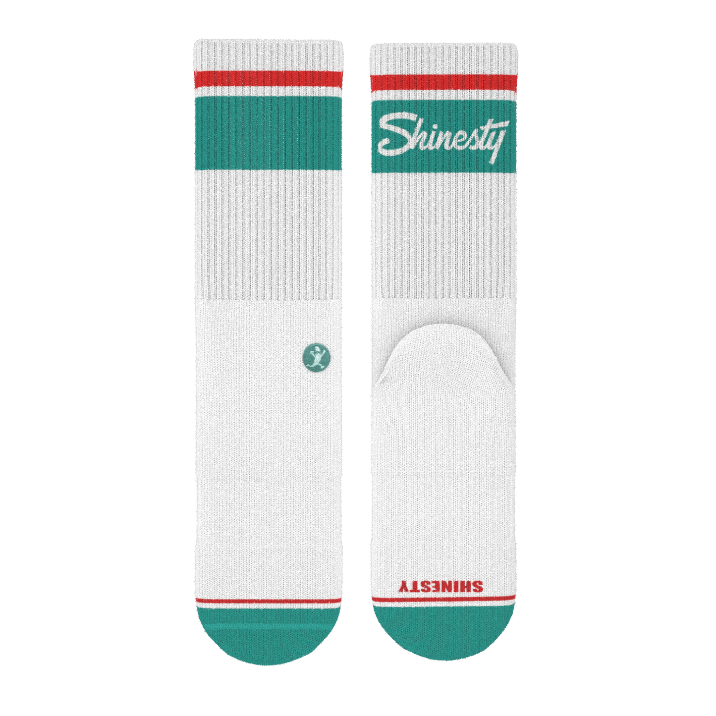 The Turks and Caicos | White and Teal Heel Hammock™ Crew Socks