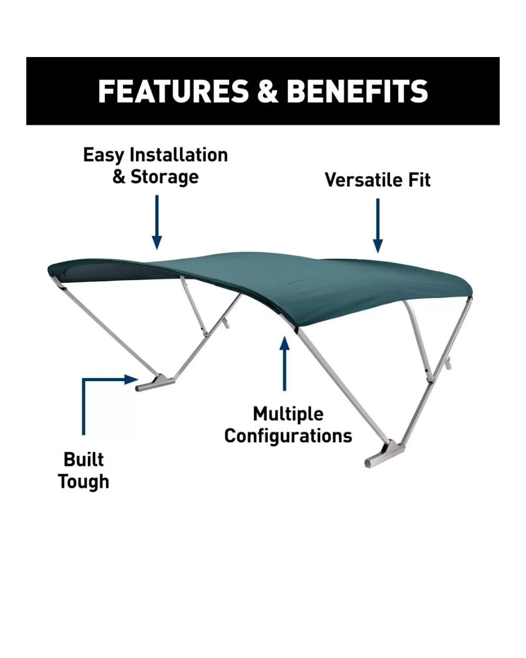 Powered-Arm II Bimini Collection - (6) Awning Colors, (2) Frame Colors