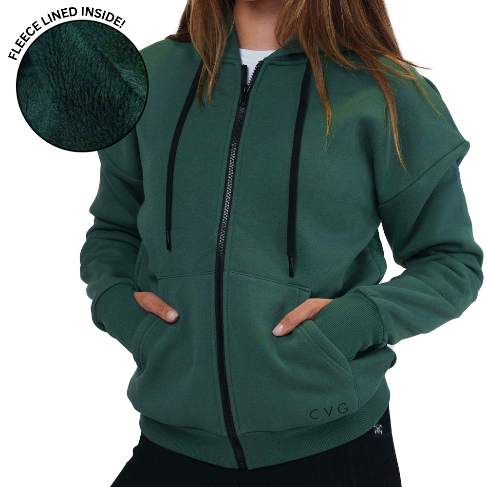 Fleece Zip Up | Hunter Green