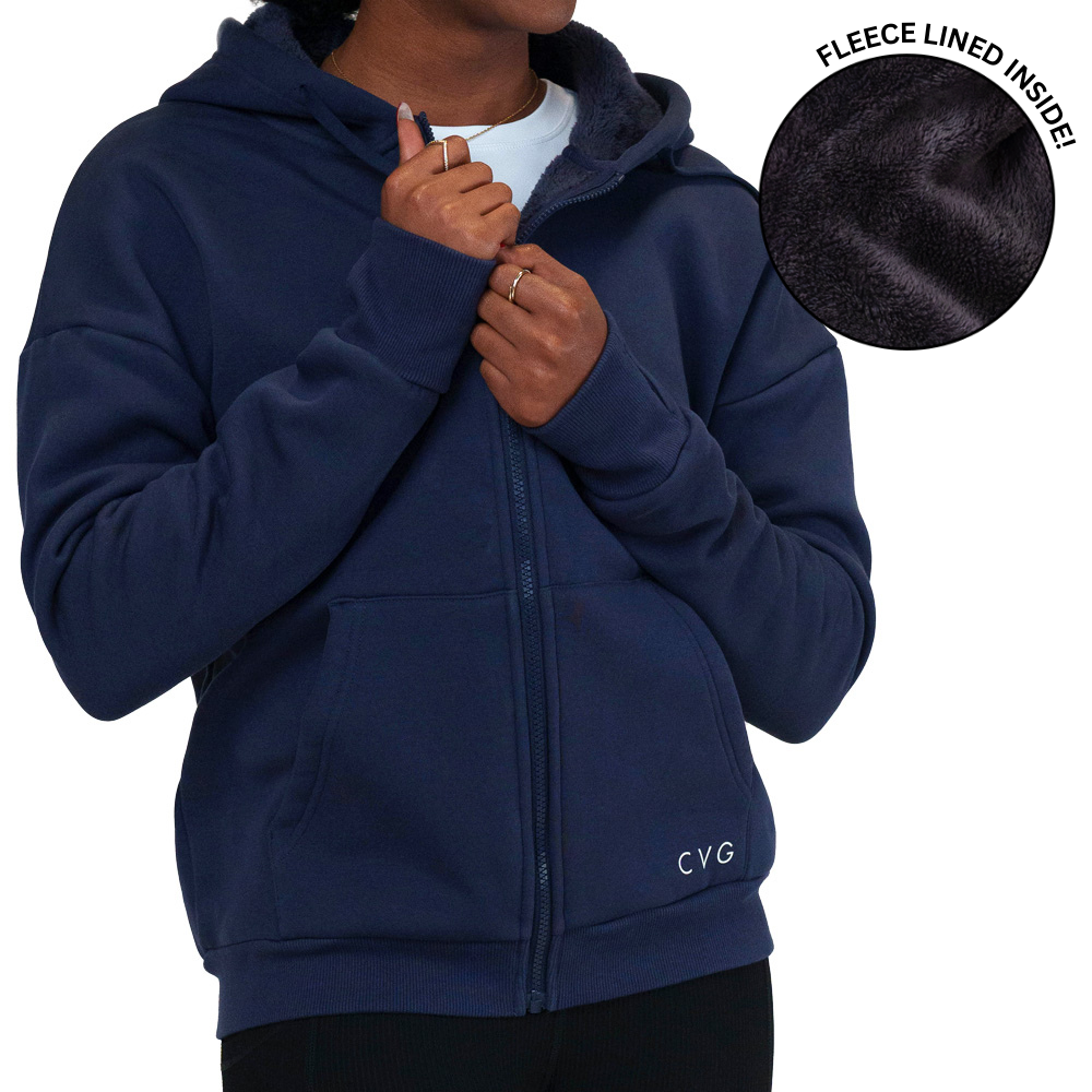 Fleece Zip Up | Navy