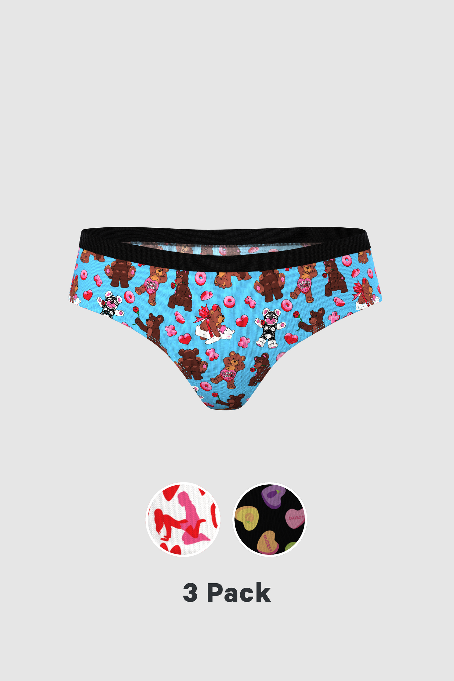 The Dinner For Two | Valentine's Day Cheeky Underwear 3 Pack