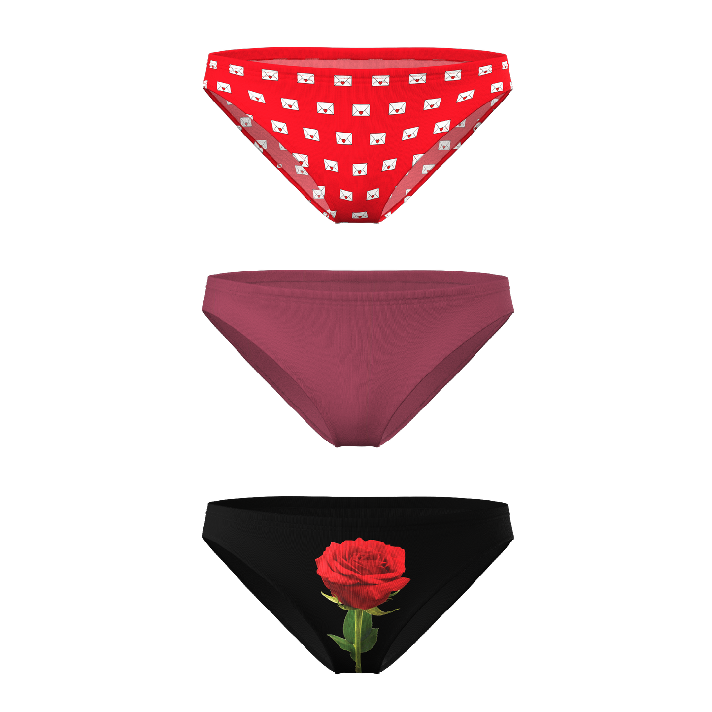 The Love Letter | Valentine's Themed Bikini Underwear 3 Pack