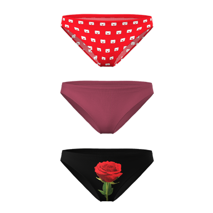 The Love Letter | Valentine's Themed Bikini Underwear 3 Pack