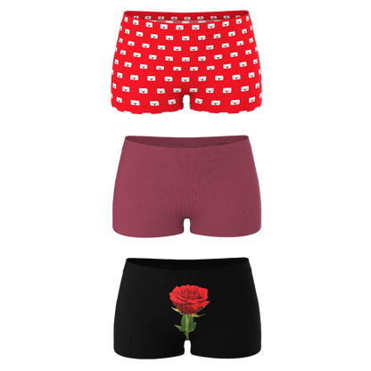 The Love Letter | Valentine's Themed Modal Boyshort Underwear 3 Pack